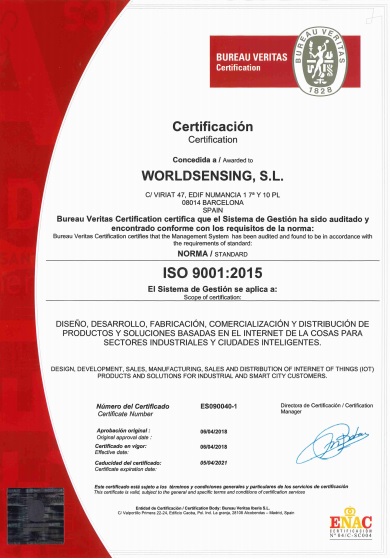 ISO 2015 certificate