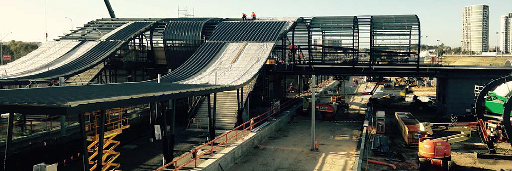 Monitoreo de la construcción del puente alrededor del Estadio Optus